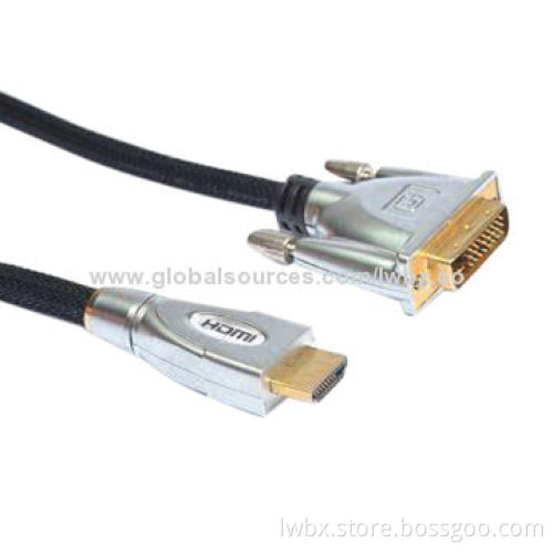 HDMI to DVI Cable Assembly with 50m Ohms Insulation Resistance, 300V DC Voltage